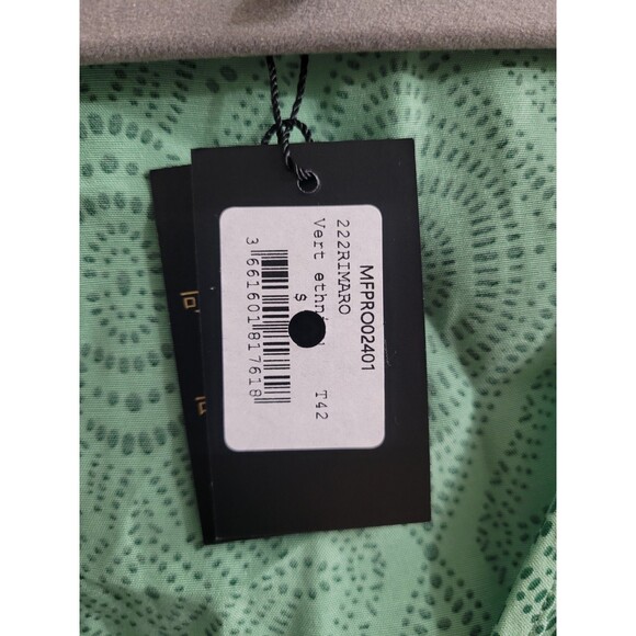 Maje MFPRO2401 Rimaro Dress NWT 42 Vert Ethnique Cupro Viscose –No Belt SS22 - Picture 5 of 16
